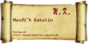 Mazák Katalin névjegykártya